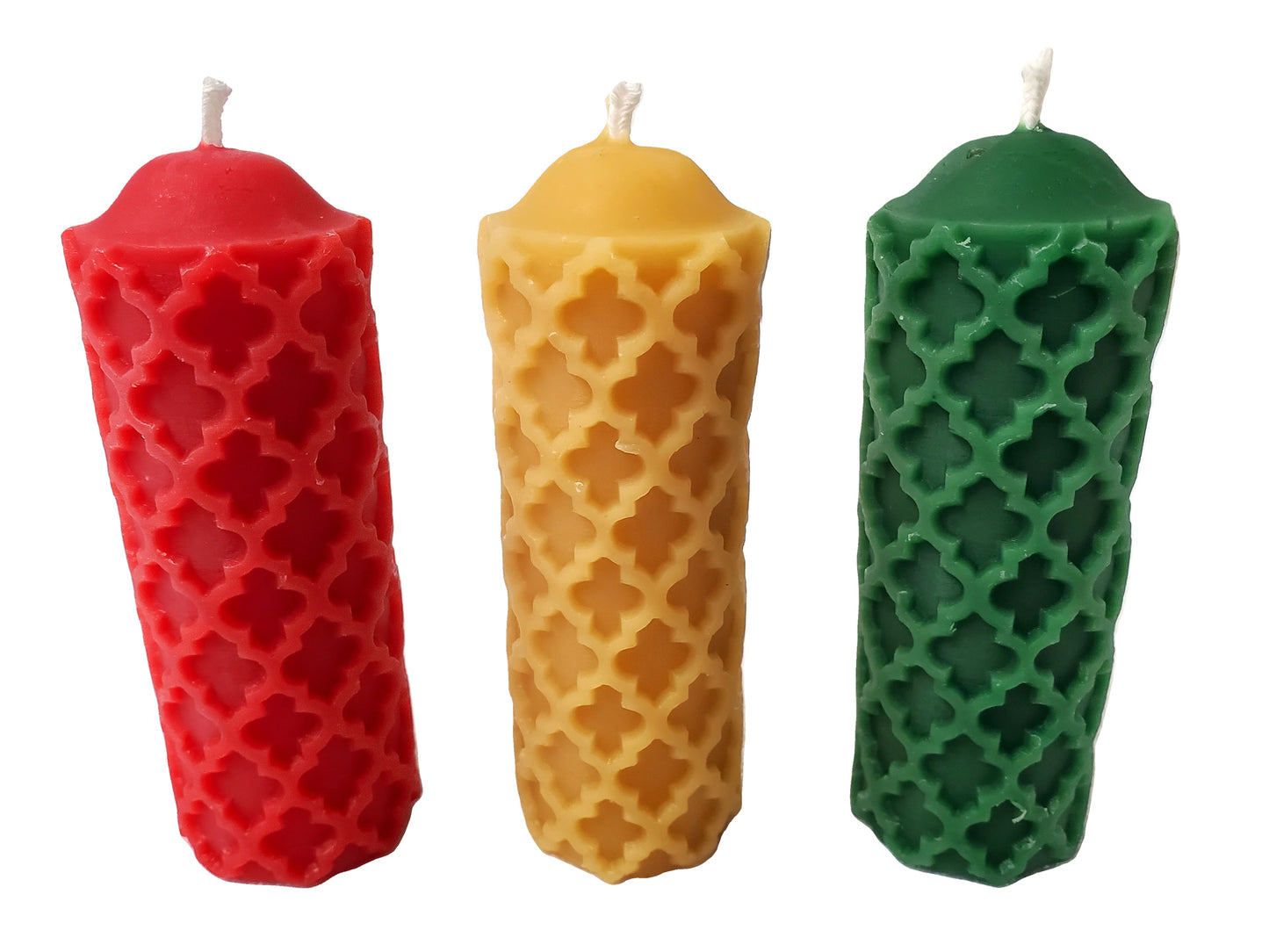 Cross Engraved Pillar Candle