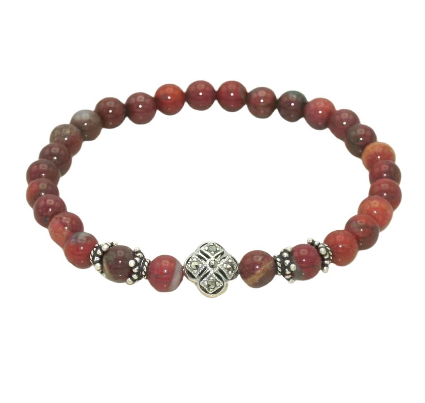 Apple Jasper Prayer Bracelet (Semi-Precious Stone)