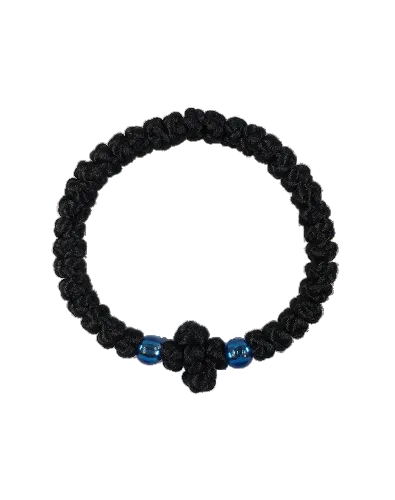 Prayer Rope with Cross and Blue or Red Beads