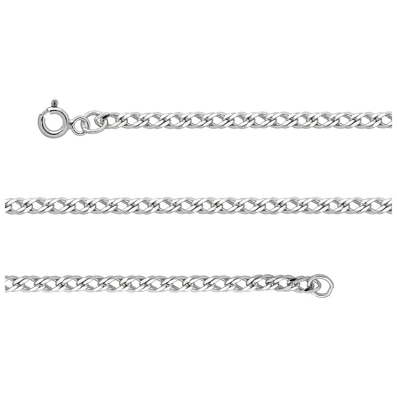 Sterling Silver Chain - Style No. 10 (Double Rhomb 0.5 mm)