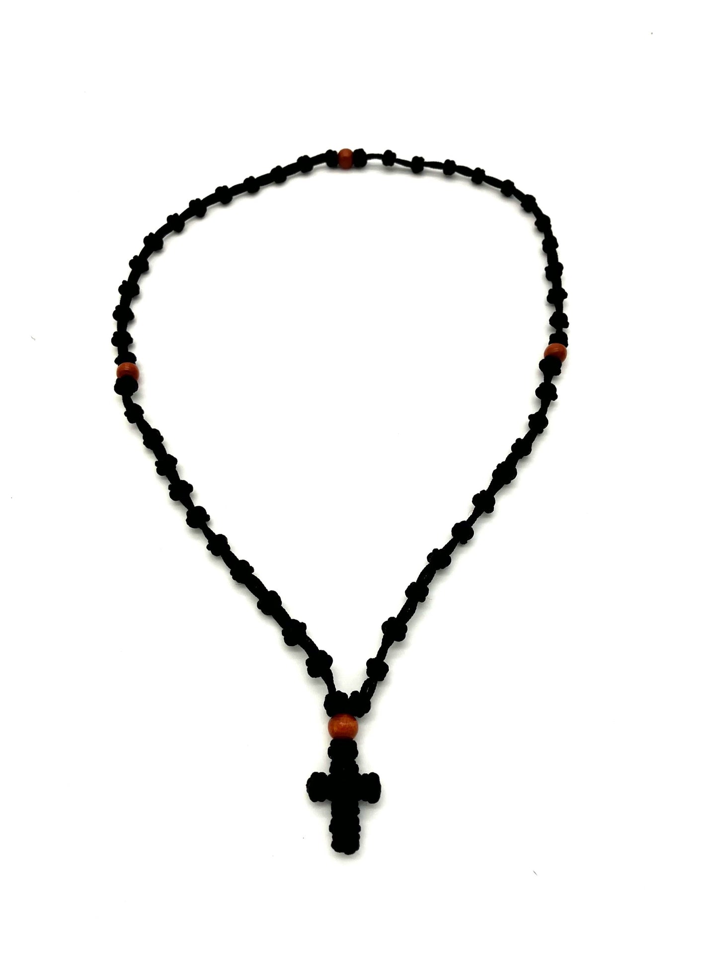 50-knot Prayer Rope 05 (Synthetic with Cross and Four Beads)