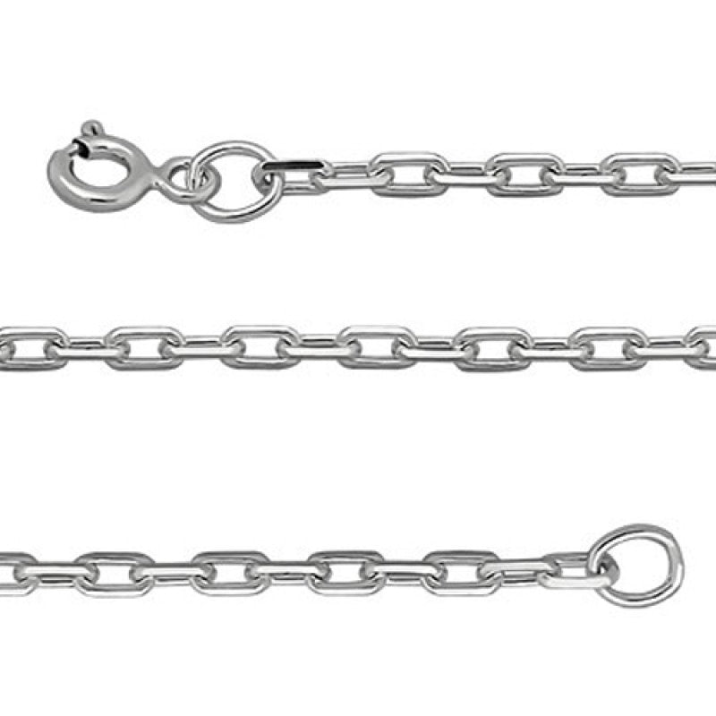 Sterling Silver Chain - Style No. 04 (Diamond Cut Oval 0.7 mm)