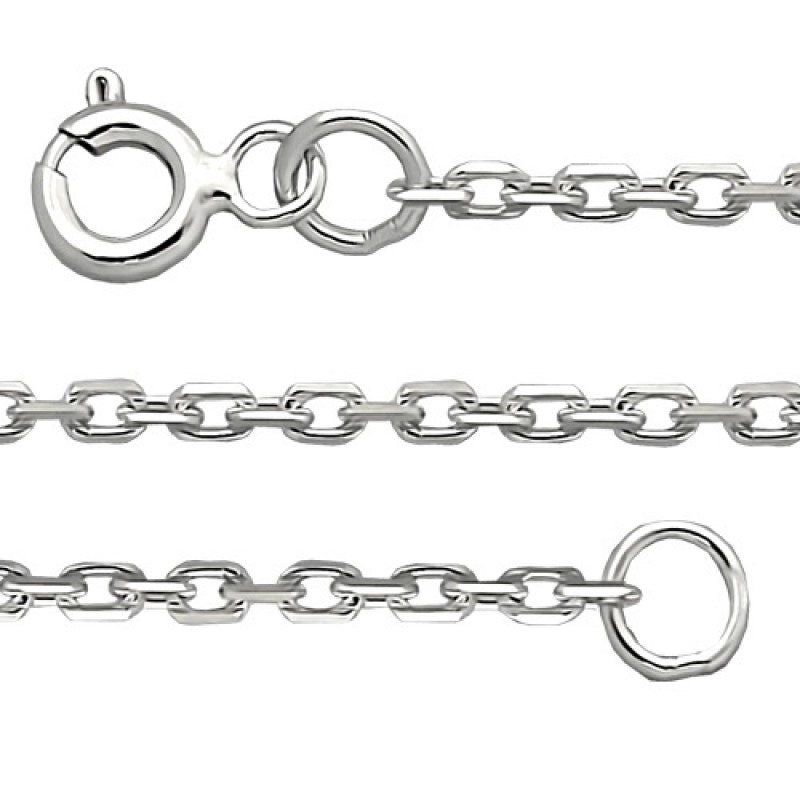Sterling Silver Chain - Style No. 03 (Diamond Cut Oval 0.5 mm)