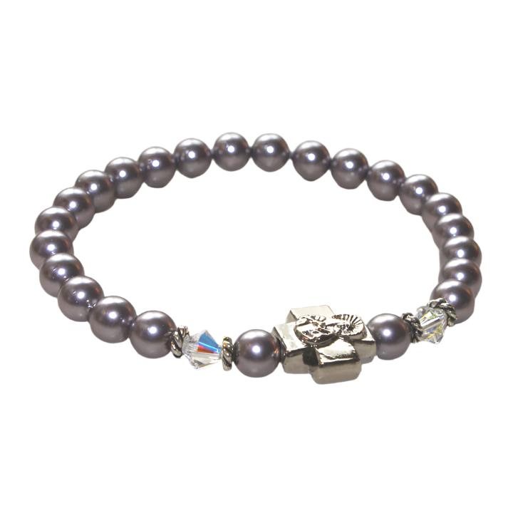 Amethyst Swarovski Pearl Prayer Bracelet