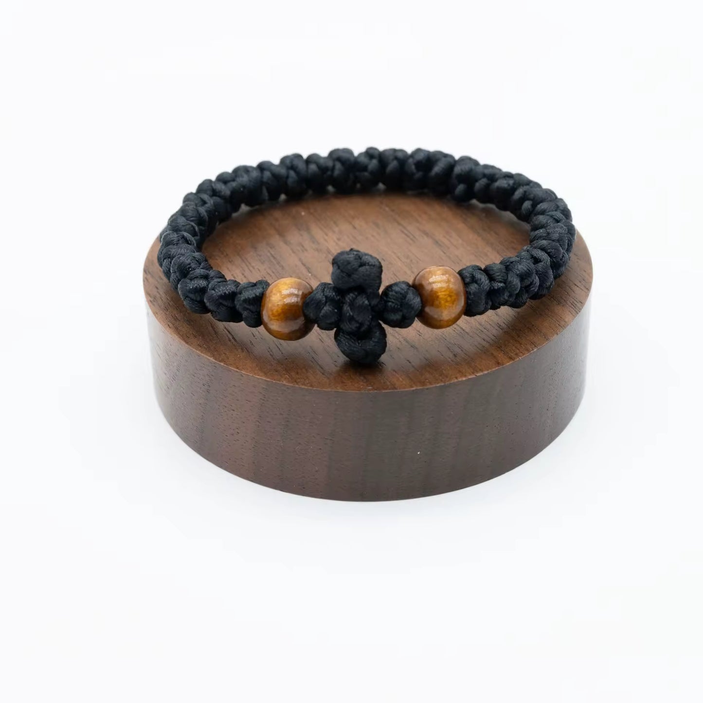 33-knot Black light Prayer Rope with wood Beads
