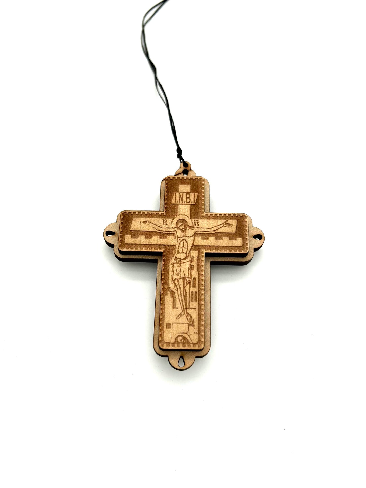 Hanging Cross 22 (Carved Wood)