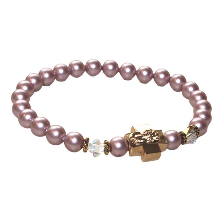 Heirloom Rose Swarovski Pearl Prayer Bracelet