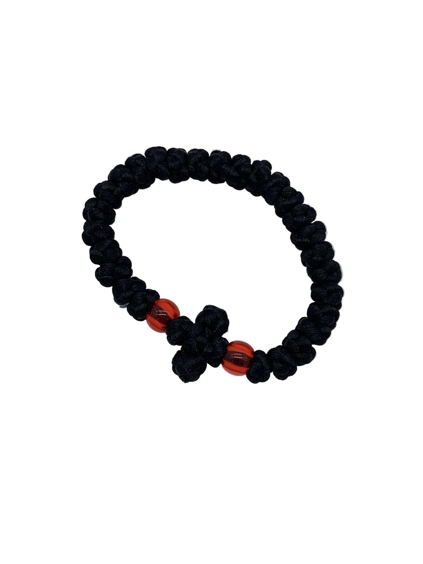 28-knot Prayer Rope 01 (Red Bead and cross)