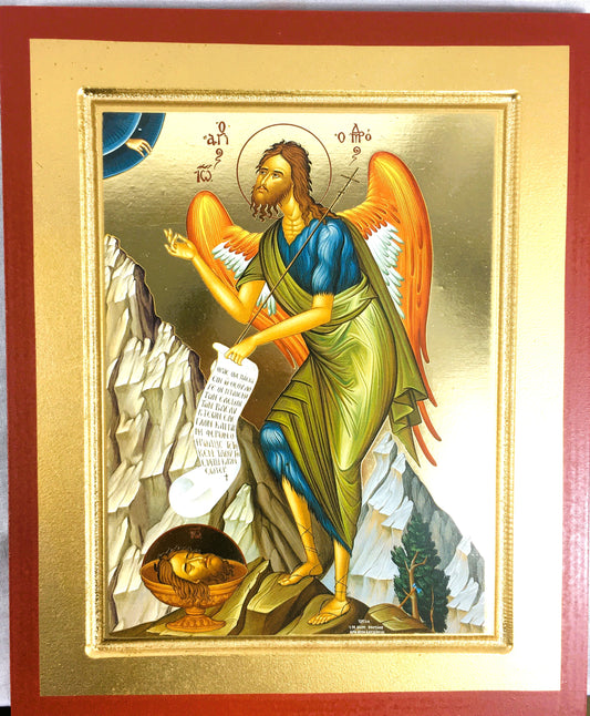 St. John the Baptist, Silk Screen Icon on Wood