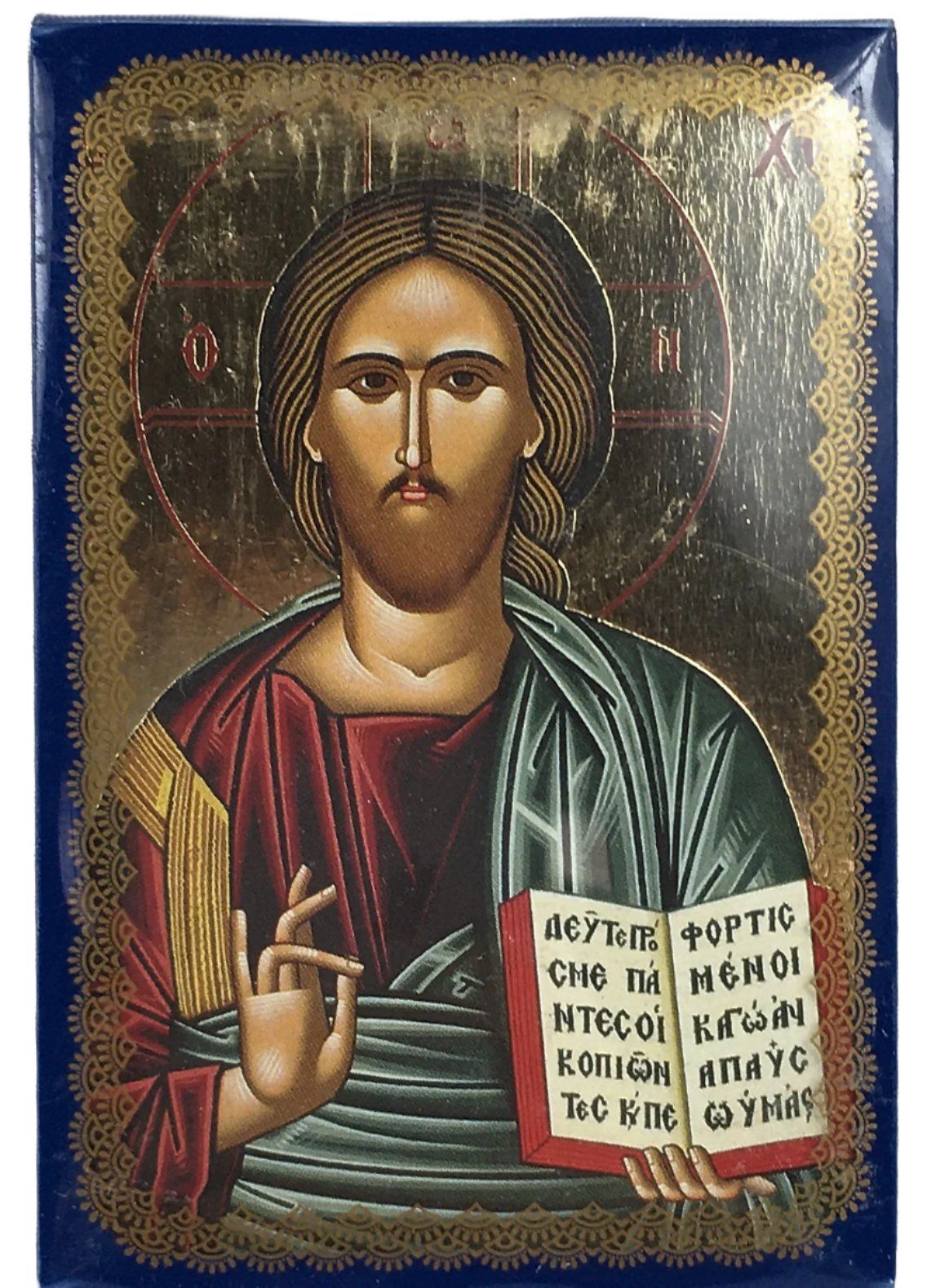 Christ Pantocrator - Small Byzantine Icon in Box