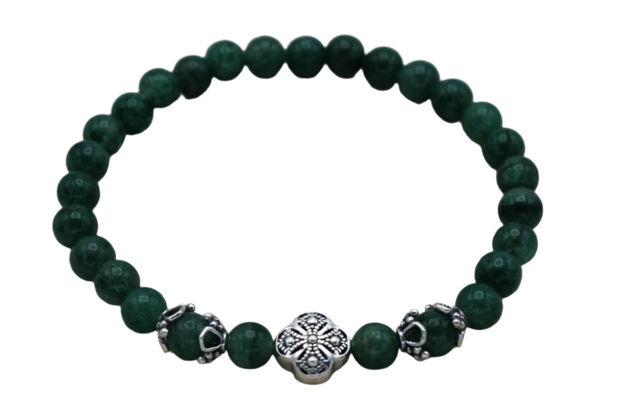 Jade Prayer Bracelet (Semi-Precious Stone)