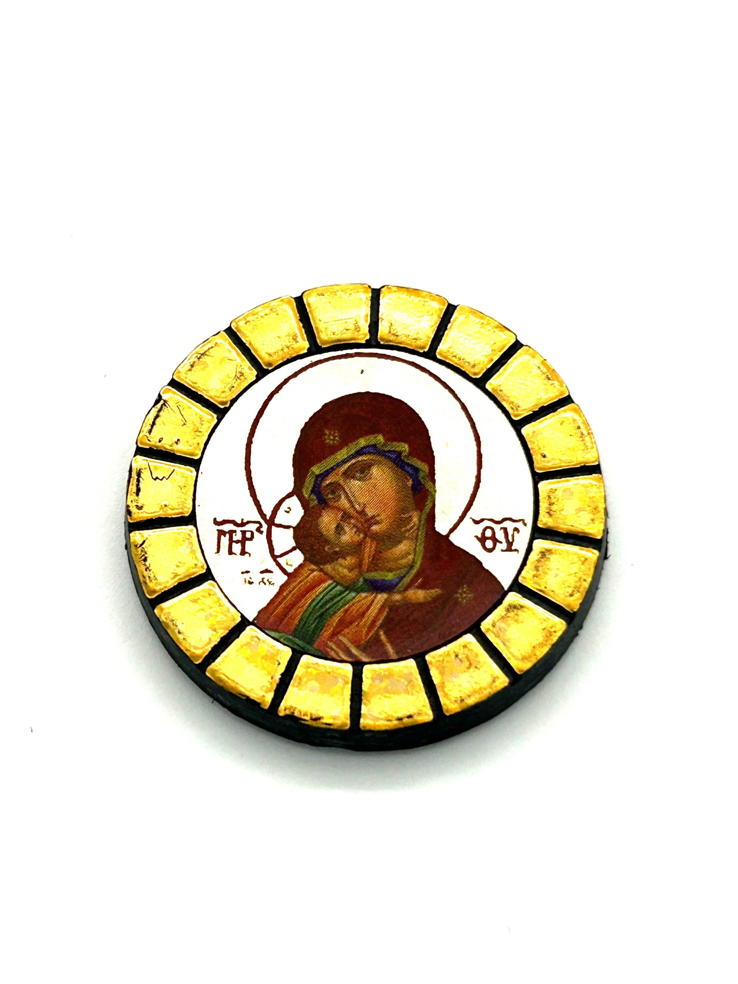 Magnetic Icon of Theotokos 02 (Round)