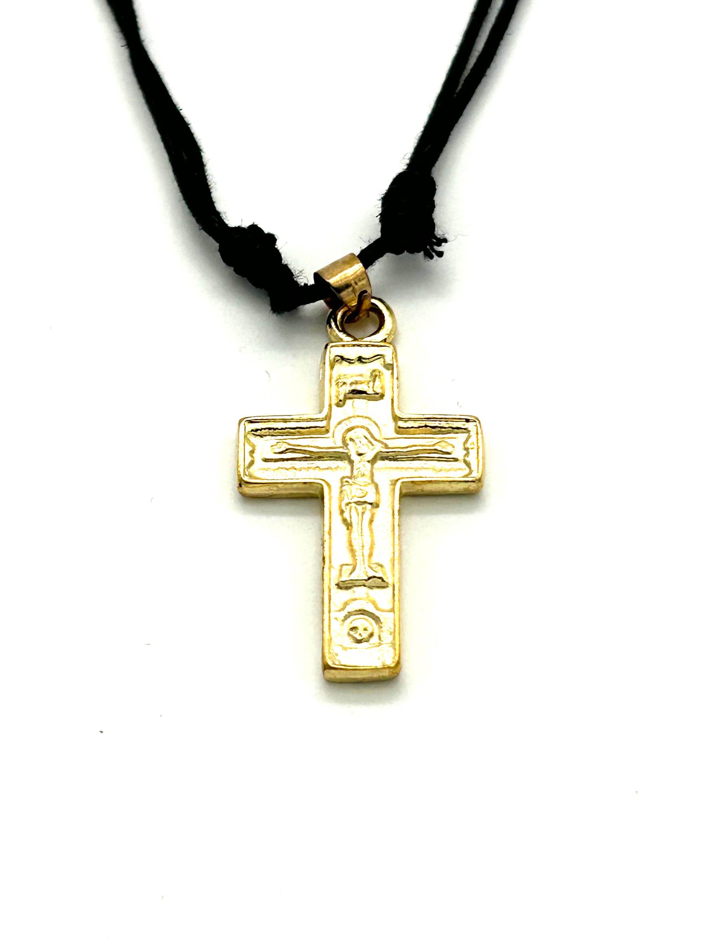 Pendant Cross 03 (Gold with Adjustable Nylon Cord)