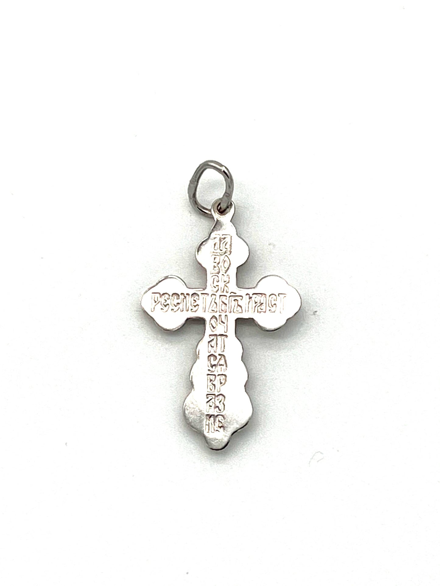 Sterling Silver Cross - Style No. 94 (with Icon of Crucifixion)