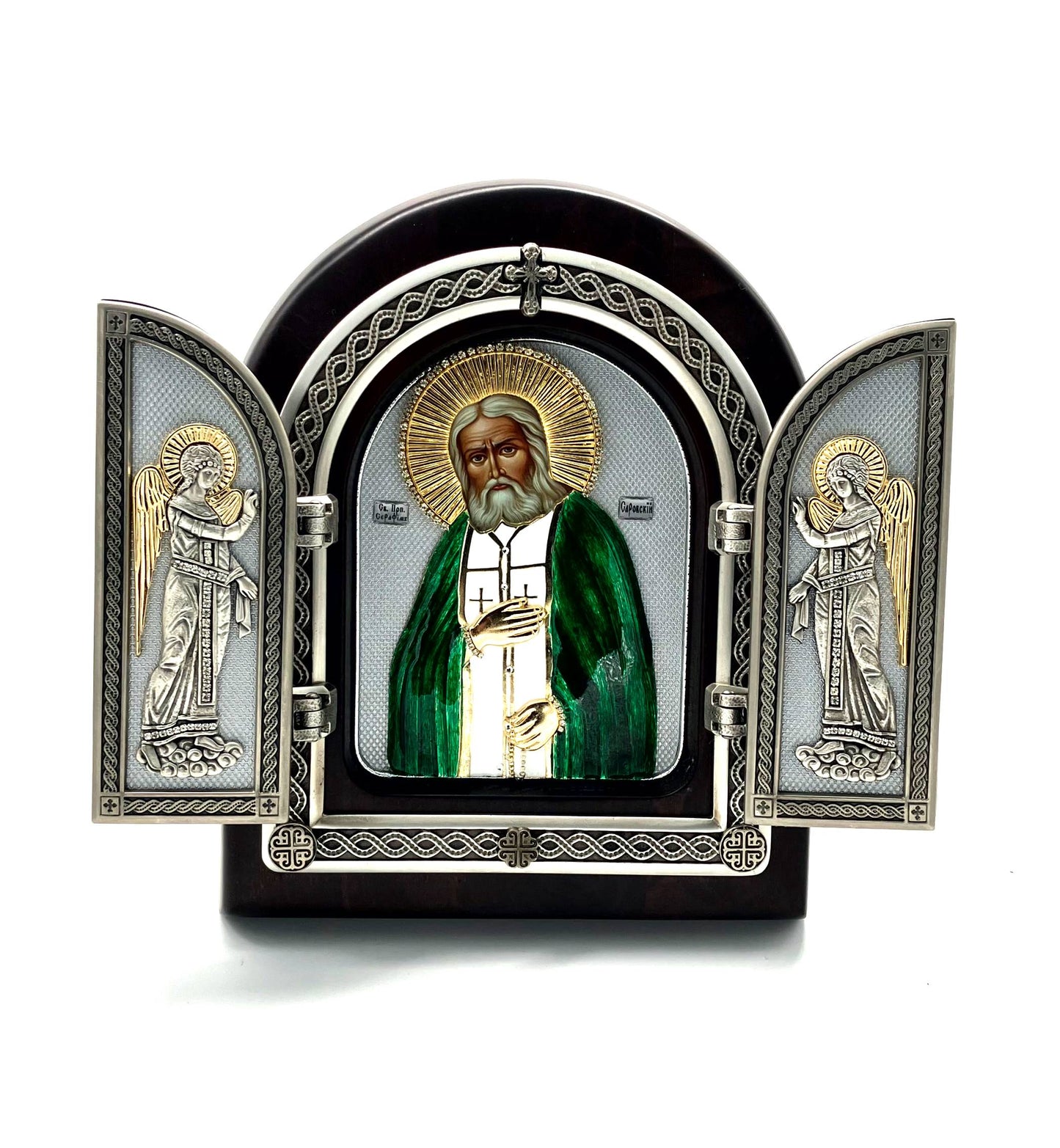 St. Seraphim of Sarov Triptych with Holy Angels