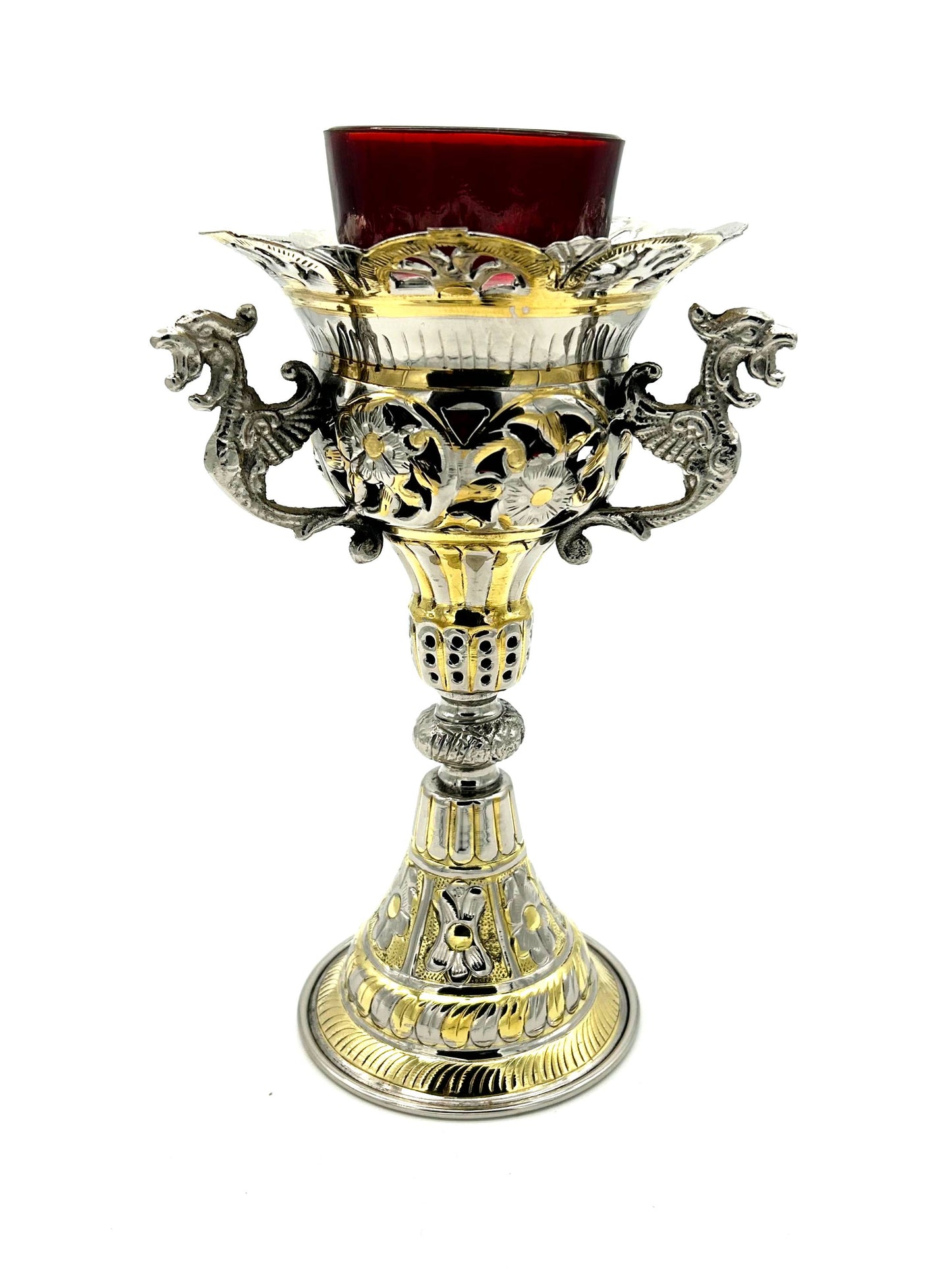 Standing Lampada 26 (Nickel Silver and Brass with Eagles)