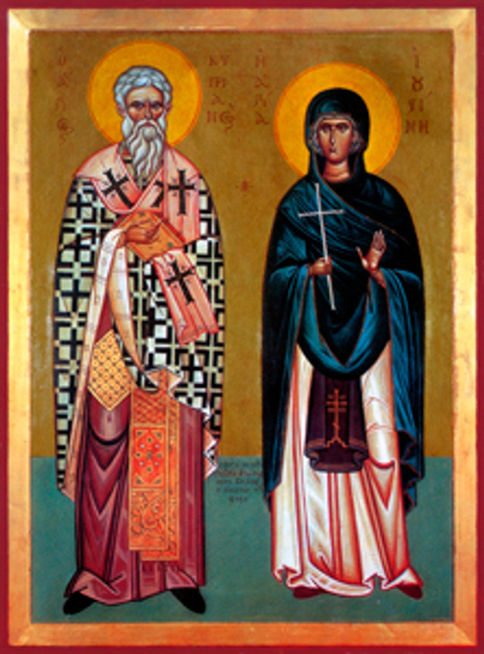 Sts. Cyprian and Justina (Greek) Made-To-Order Icon