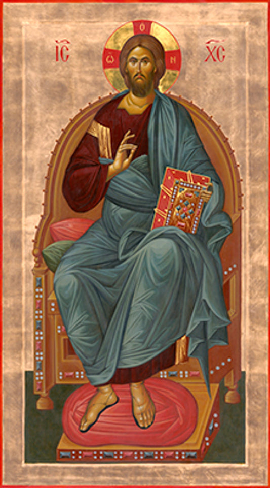 Christ (Enthroned) Mounted Jordanville Icon