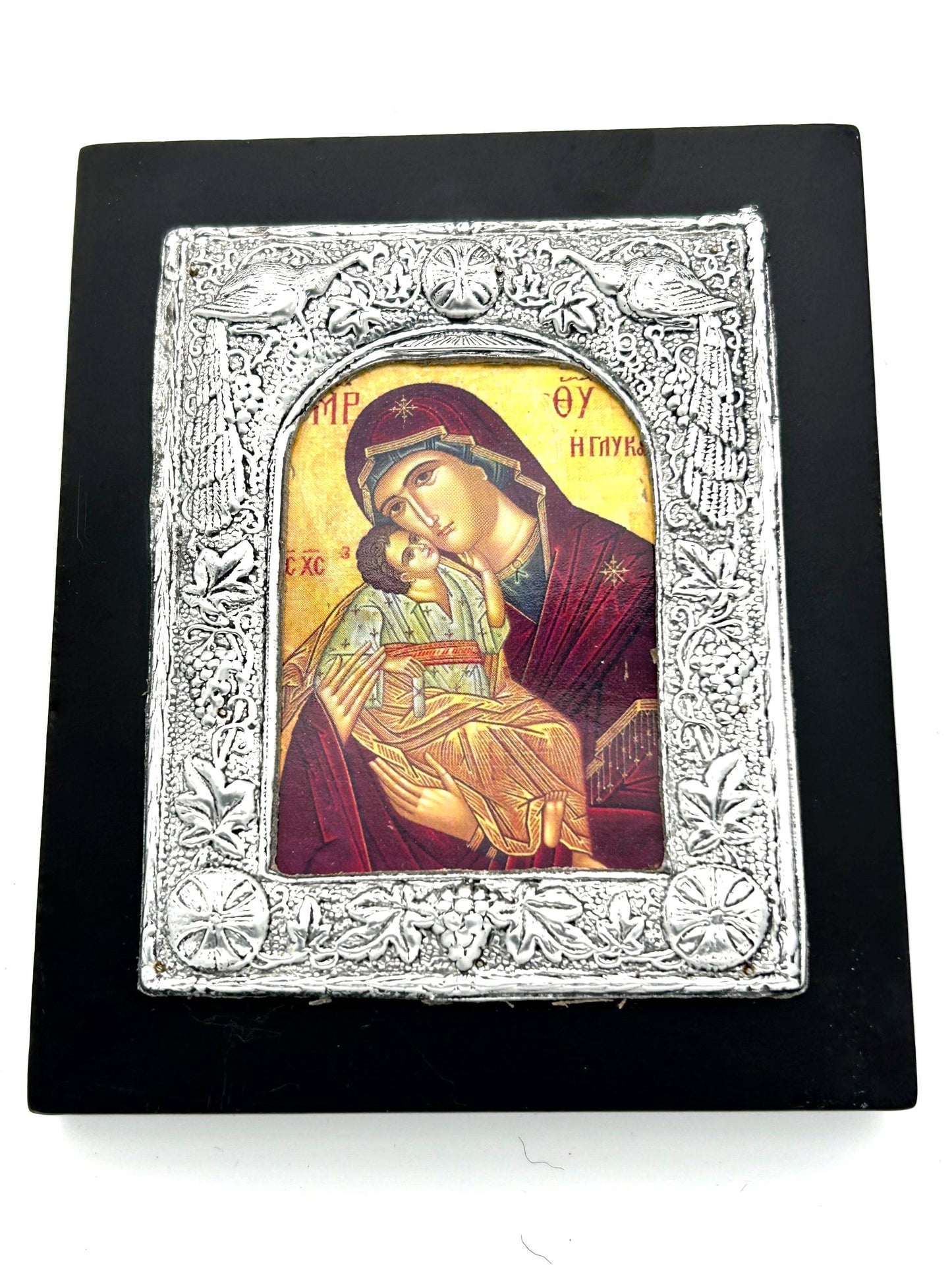 Icon of Theotokos with Metallic Border 03 (Glykophylousa)