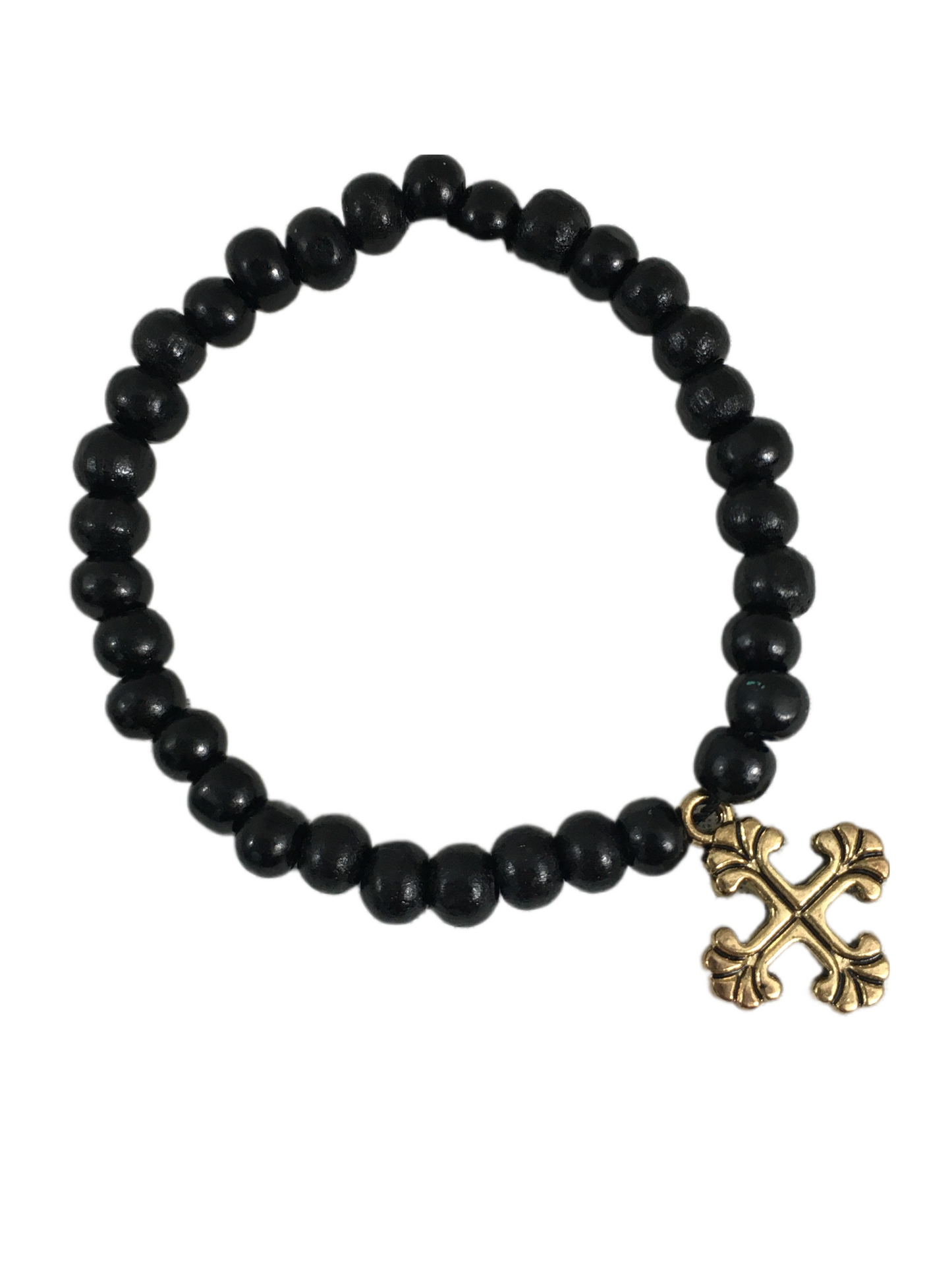 33-bead Wooden Prayer Rope with Gold Cross