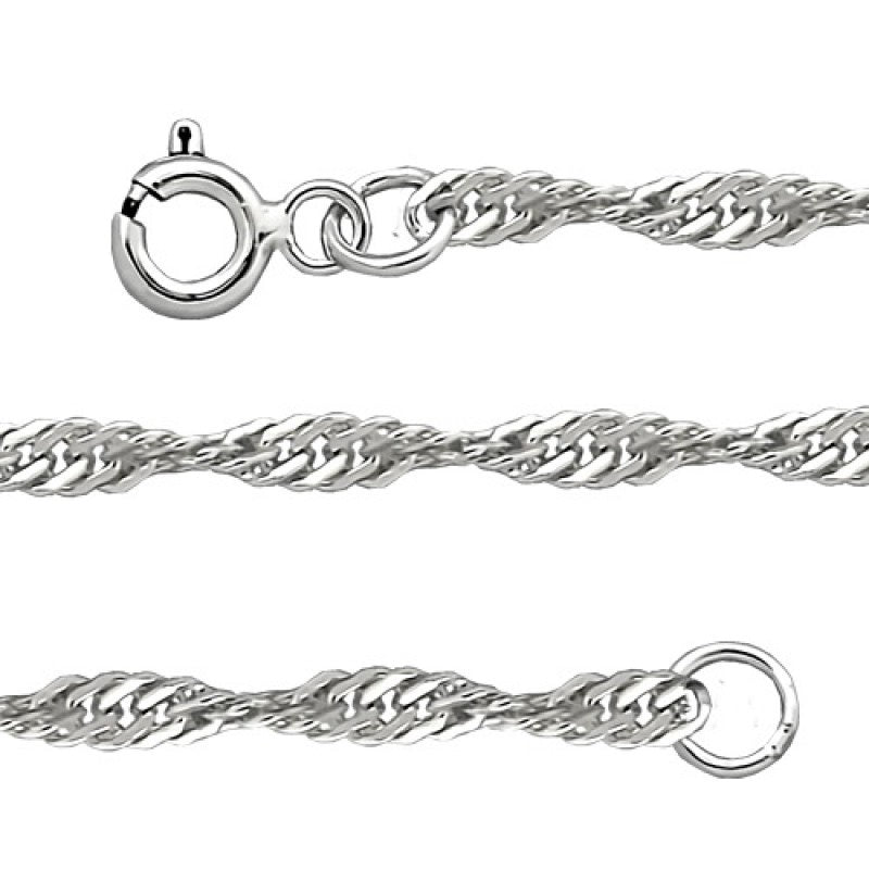 Sterling Silver Chain - Style No. 05 (Singapore 0.4 mm)