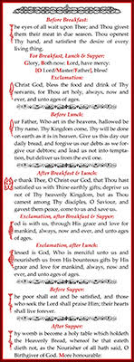Prayers Before Meals - English