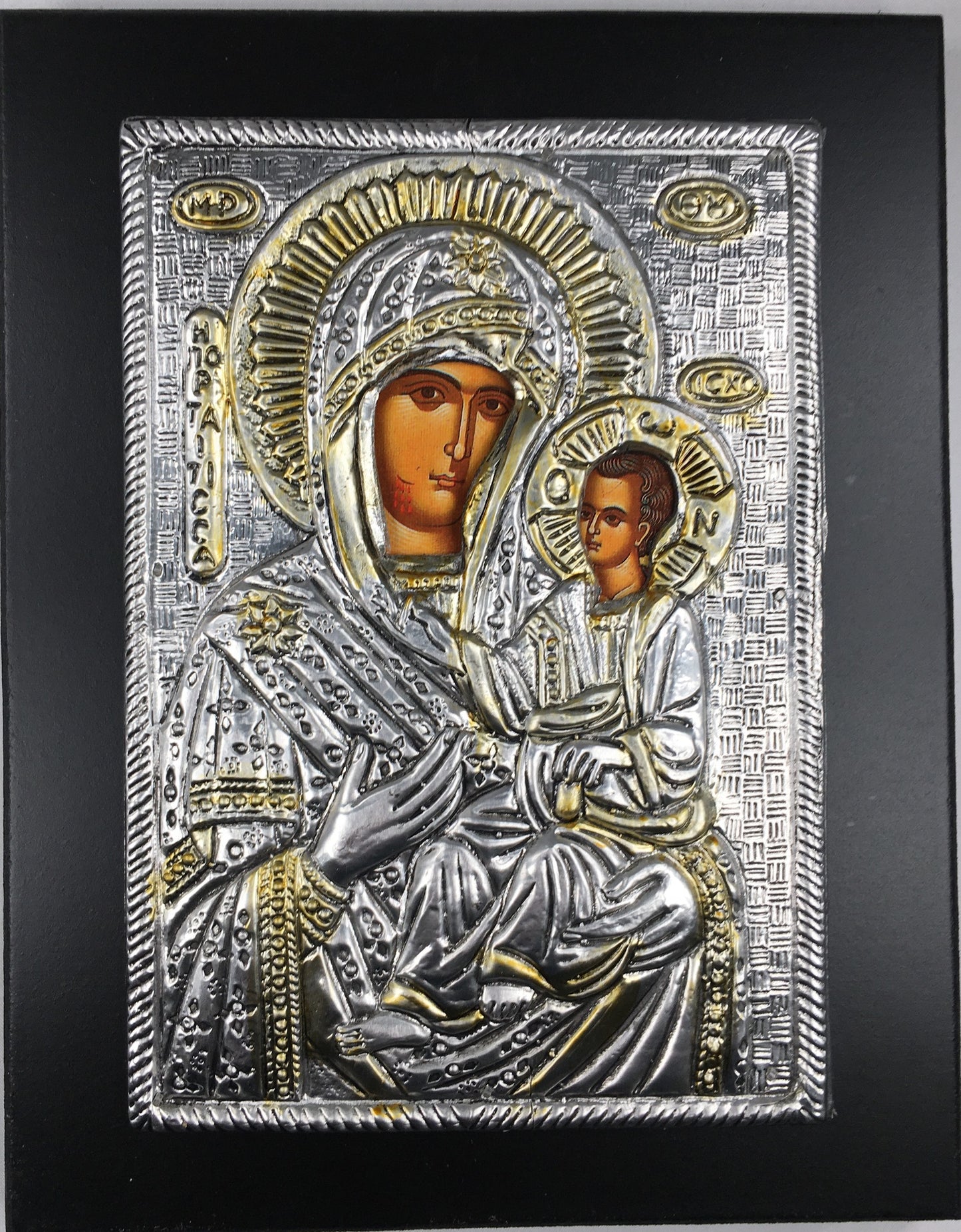 Theotokos - Iveron, 2-tone Metallic Icon