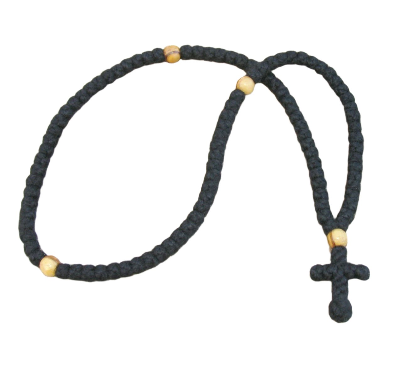 100-knot Greek-style Prayer Rope (4 ply) with Olive Wood Beads – Holy ...
