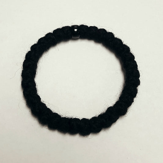 WW 33-knot Wool Prayer Rope with black bead