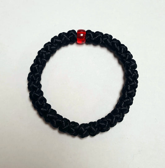 WW 33-knot Satin Prayer Rope with red bead