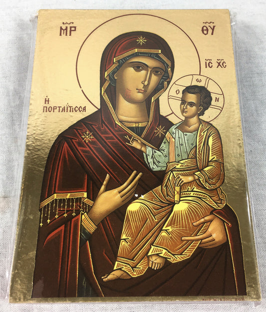 Theotokos Portaitissa - Wooden Byzantine Icon