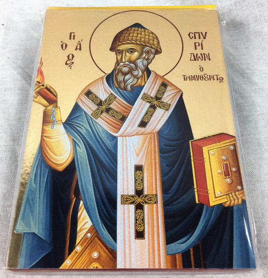 St. Spyridon - Wooden Byzantine Icon