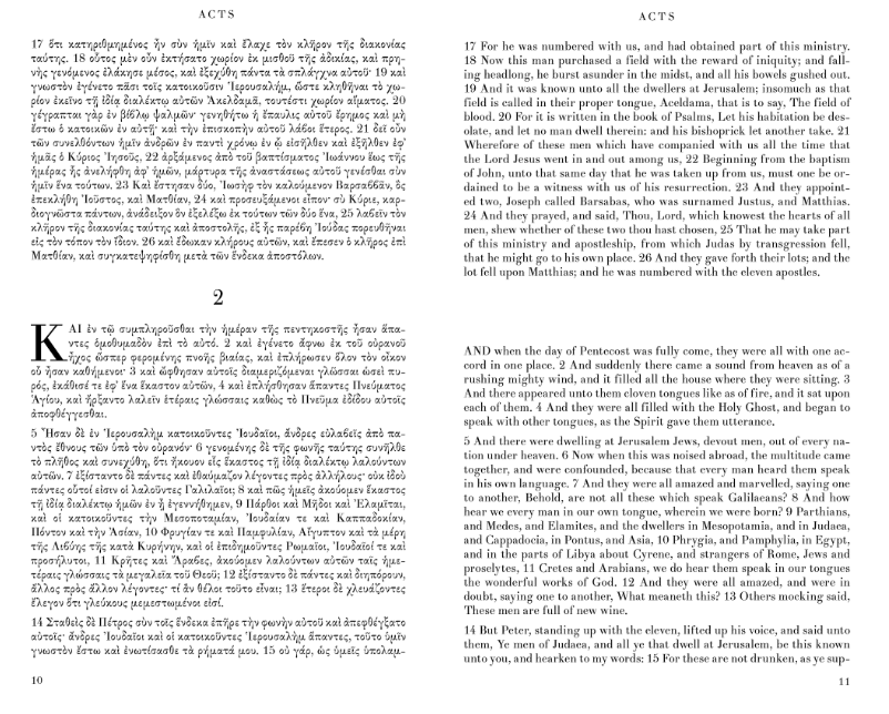 Bilingual Greek-English New Testament: Vol. II, Acts, Epistles, Revelation