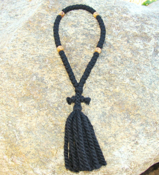 50-Knot Russian Prayer Rope w/ Olive Wood Beads
