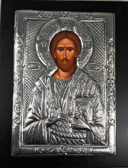 Christ - Pantocrator, Metallic Icon