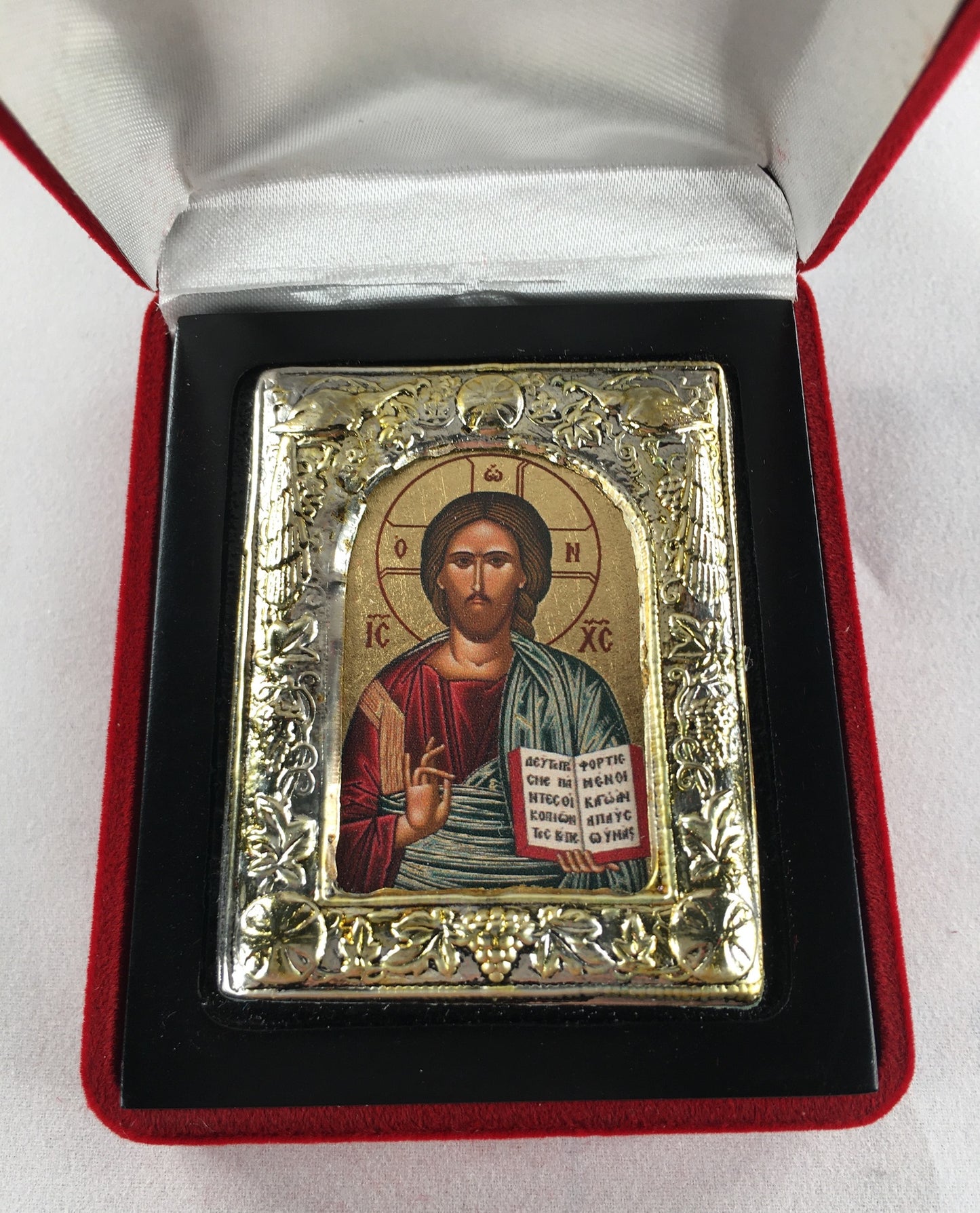 Christ - Pantocrator, Small Icon, Silver border