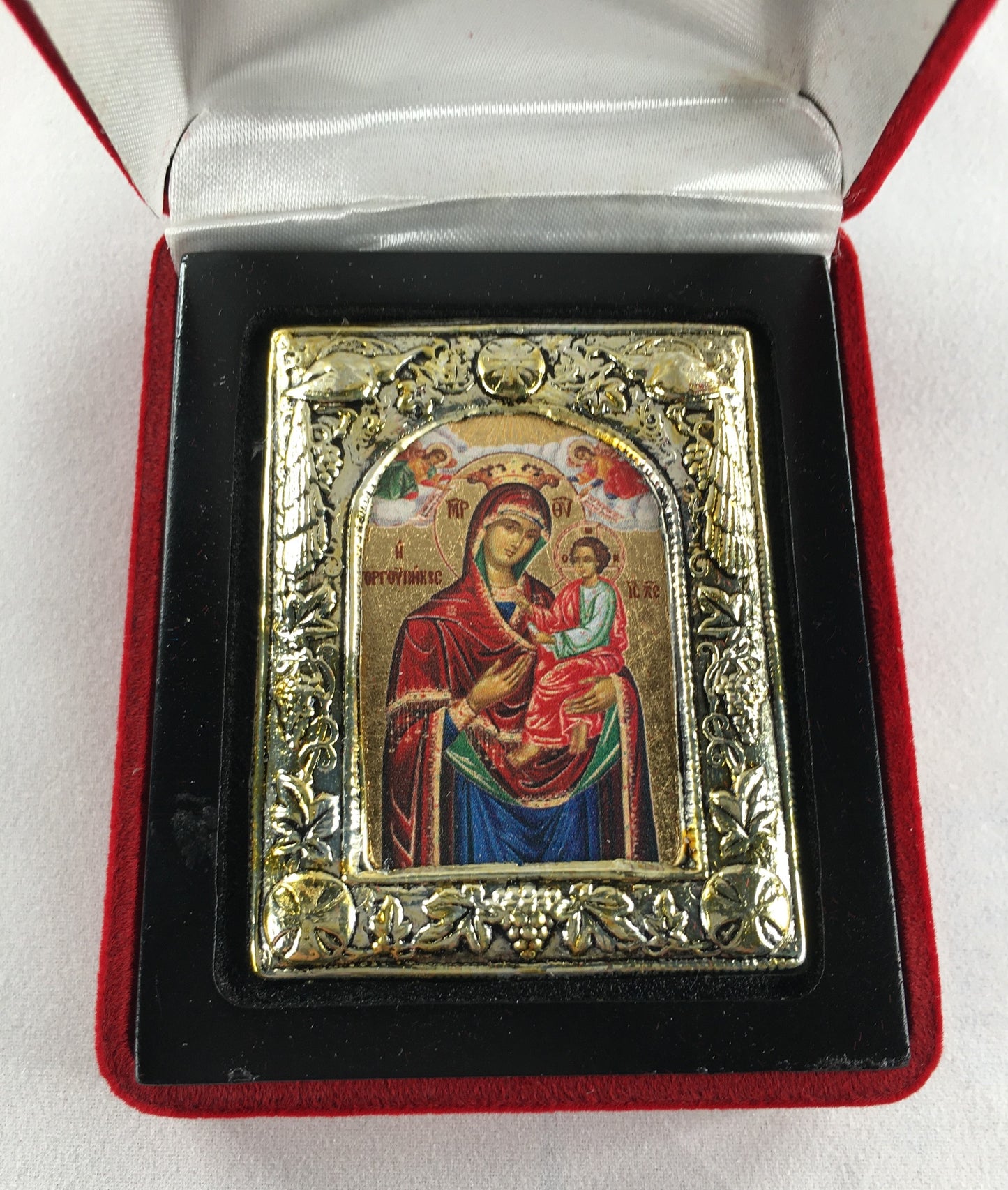 Theotokos - Quick to Hear, Small Icon, Silver border