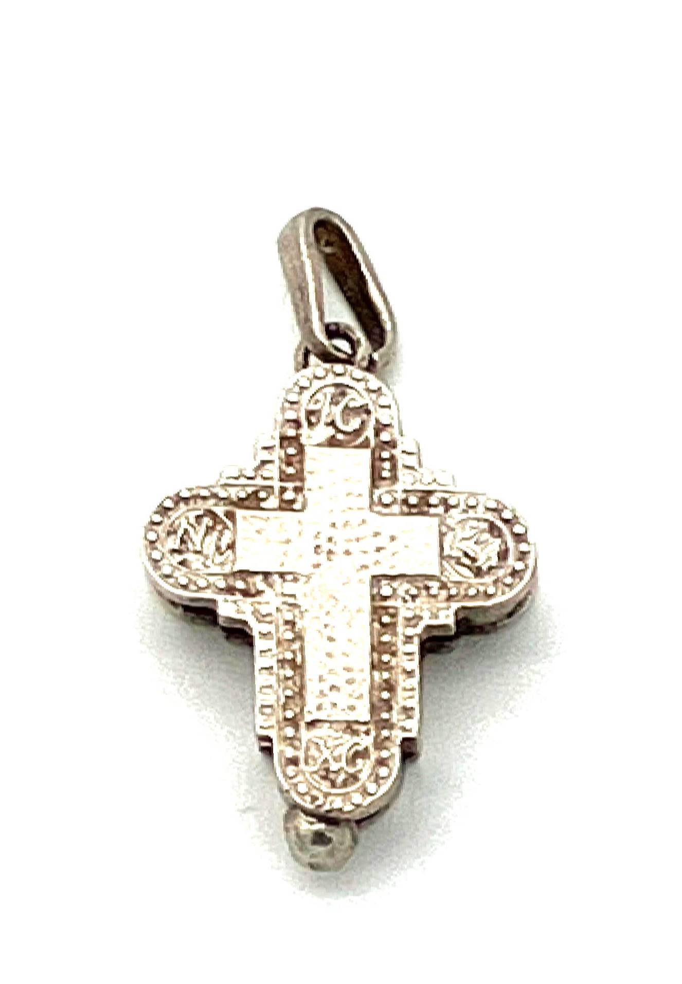 Baptismal Cross - Style No. 33 (with Icon of Theotokos on Reverse)