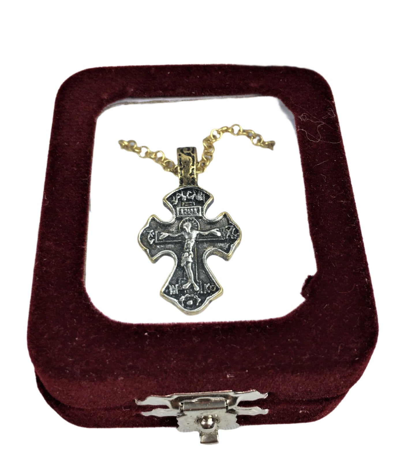 Baptismal Cross in Velvet Box 01