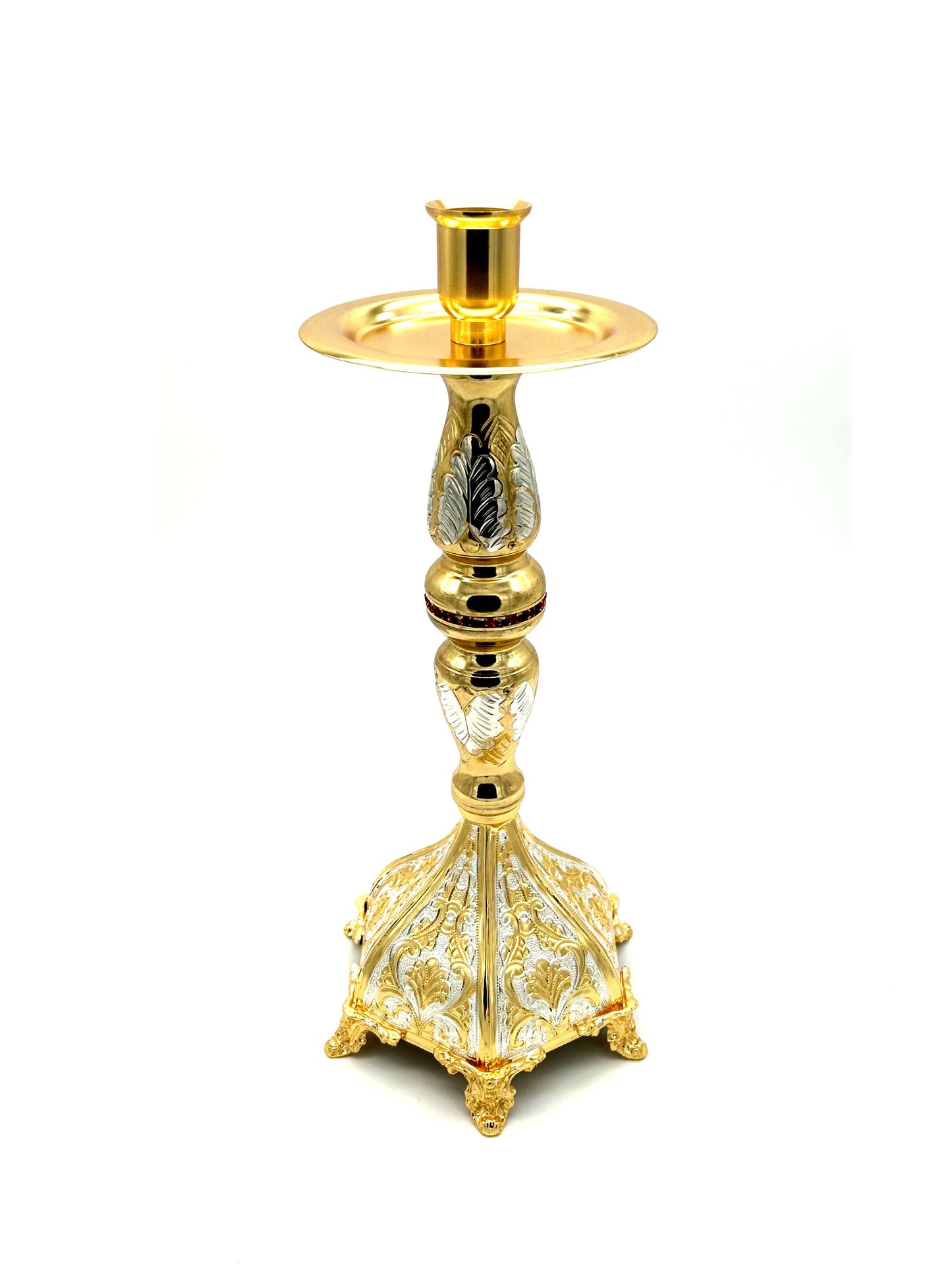 Candle Holder - Style No. 41 (Gold-Plated with Silver Decoration)