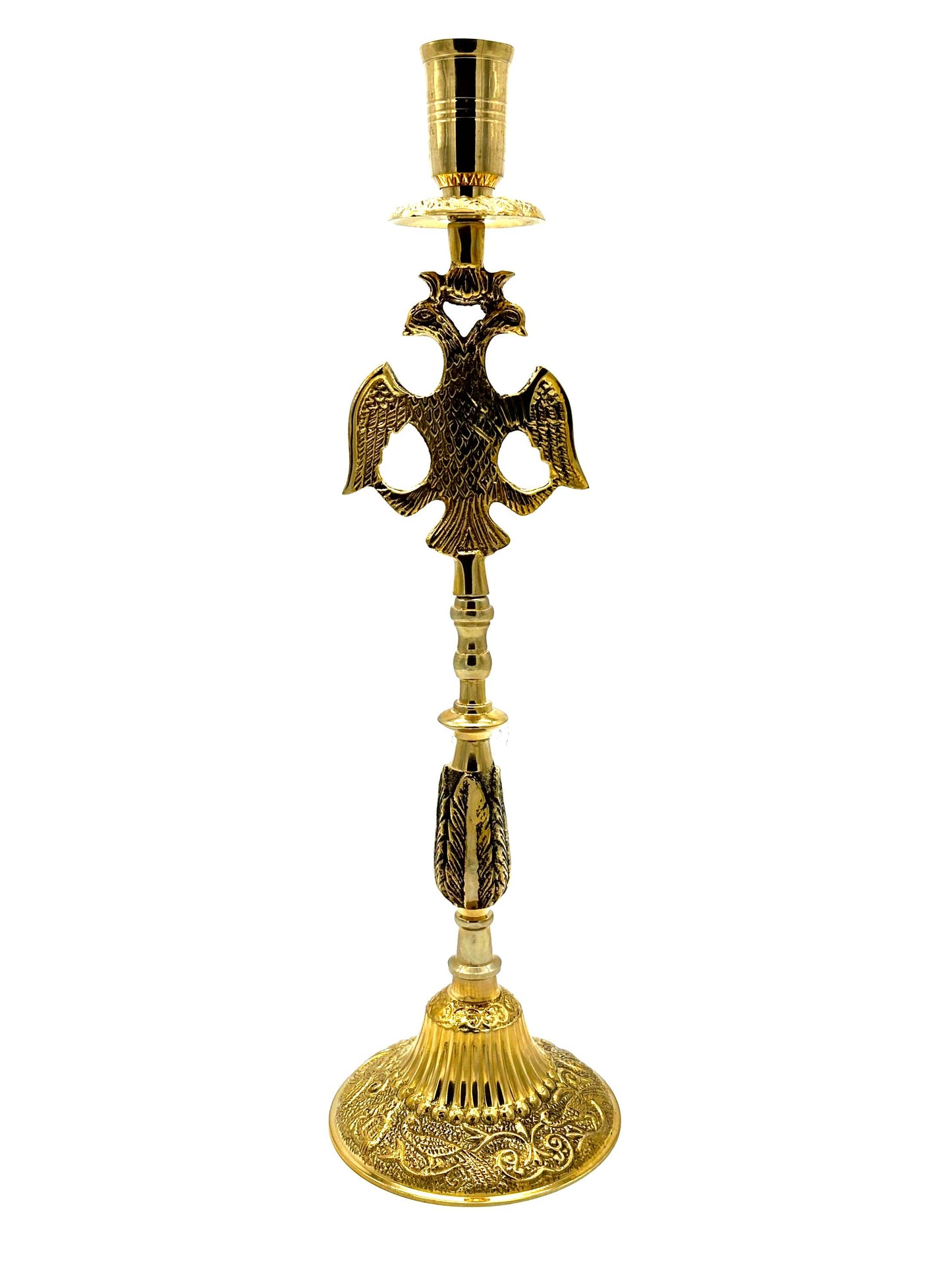 Candle Holder - Style No. 40 (Brass with Two-Headed Eagle)