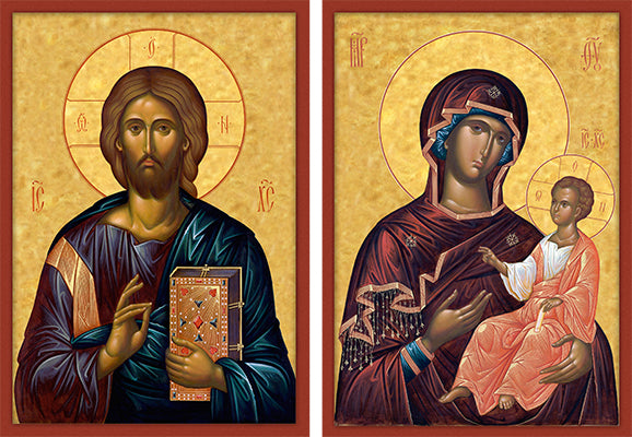 Christ and Theotokos Made-To-Order Icon Set 1