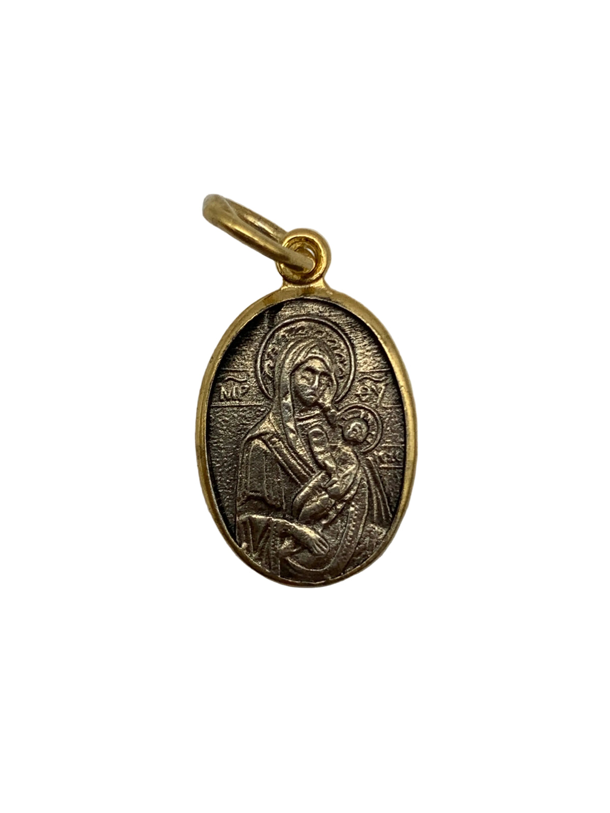 Silver Pendant - Style No. 05 (with Icon of Theotokos and Slavonic Inscription)