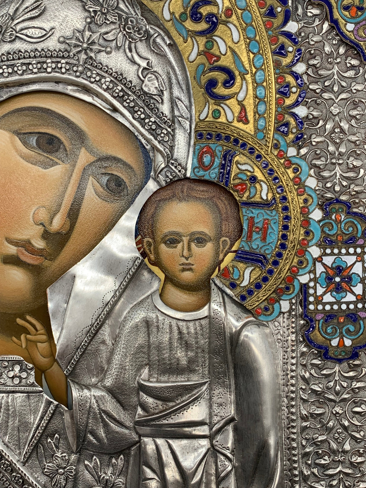Hand Painted Icon of the Theotokos (Kazan)