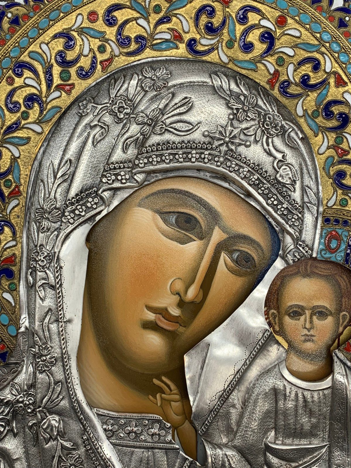 Hand Painted Icon of the Theotokos (Kazan)