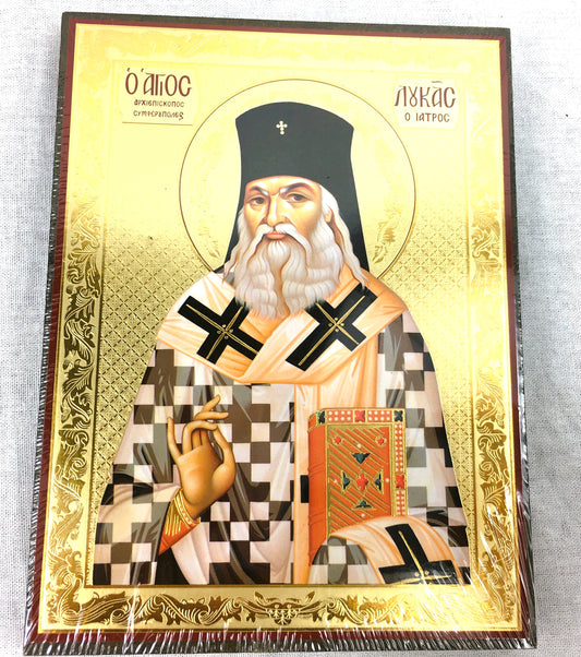 Wooden Russian Icon: St. Luke the Surgeon
