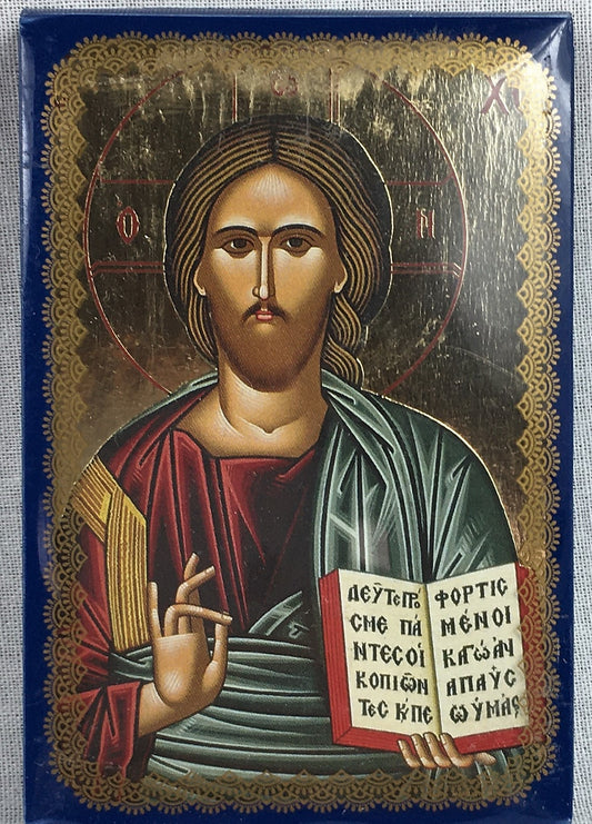 Christ Pantocrator - Small Wooden Byzantine Icon in Box