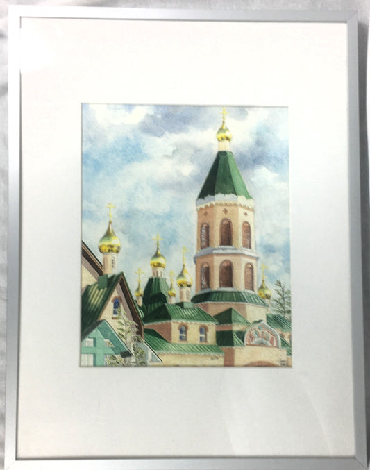 Watercolor of Jordanville Cathedral 03