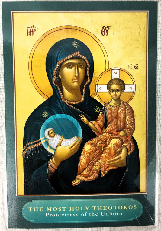 Theotokos - Protectress of the Unborn Laminated Icon