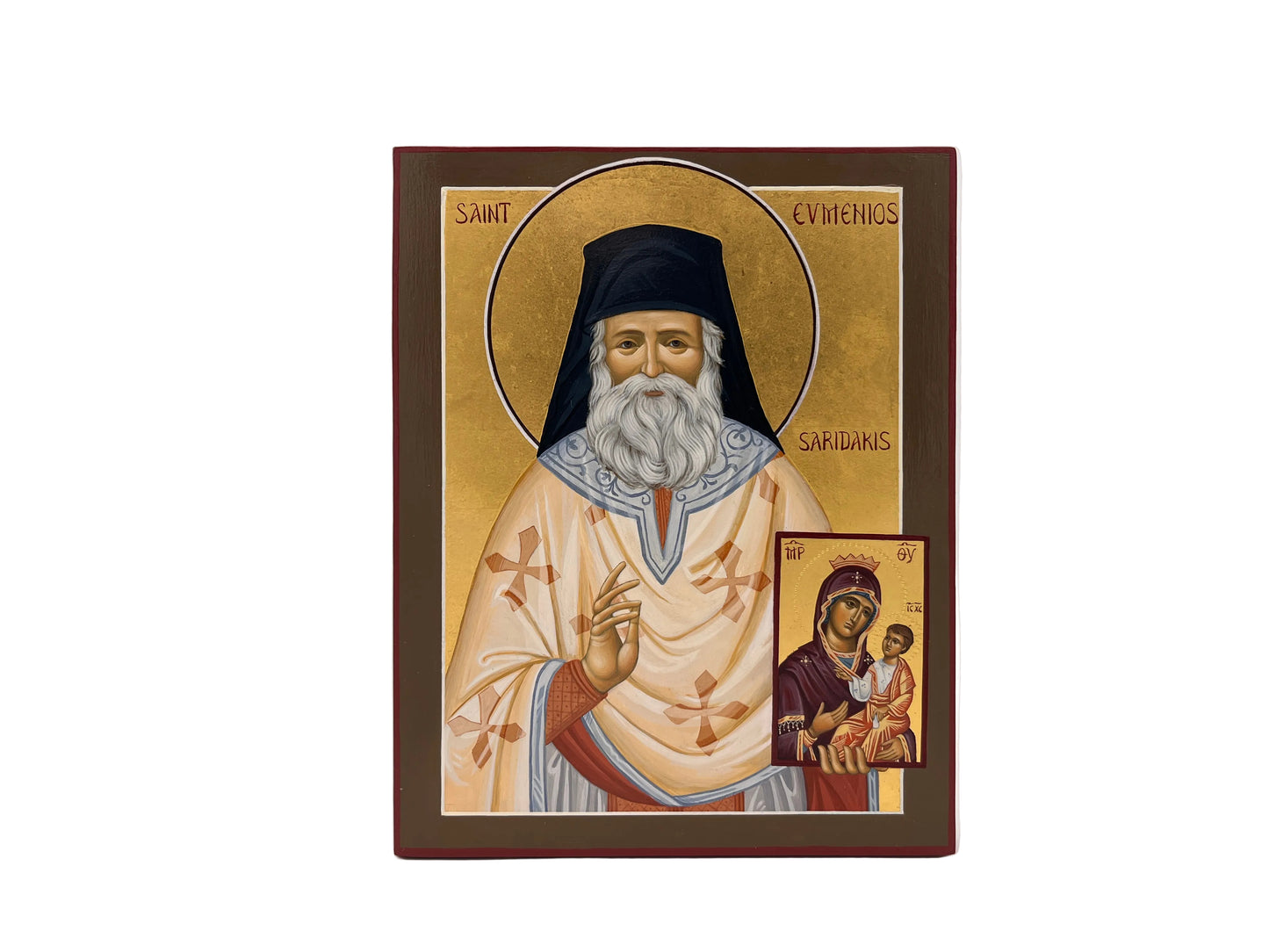 Hand-painted Icon of Saint Evmenios (Saridakis) 8 x 10